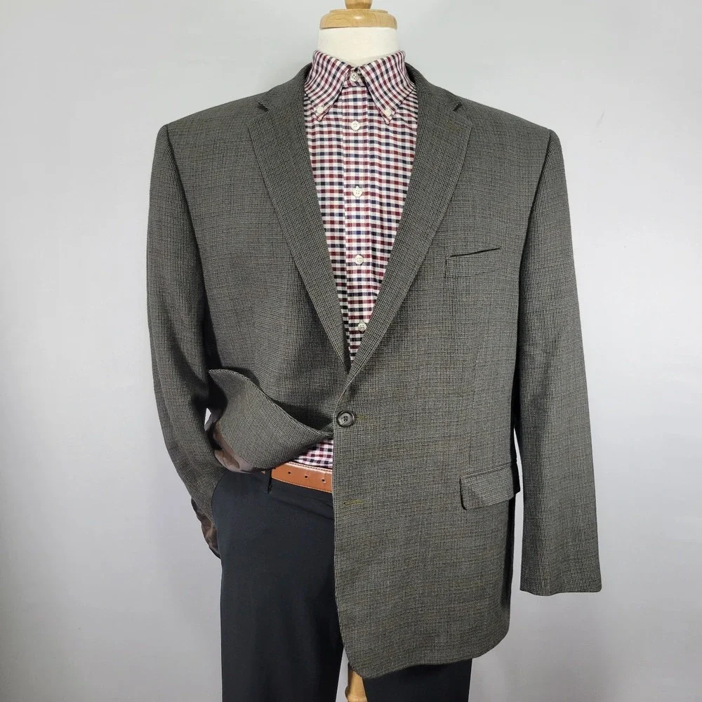 Lauren Ralph Lauren‎ Men's Sport Coat Blazer Two Button Brown Flannel Wool 50R